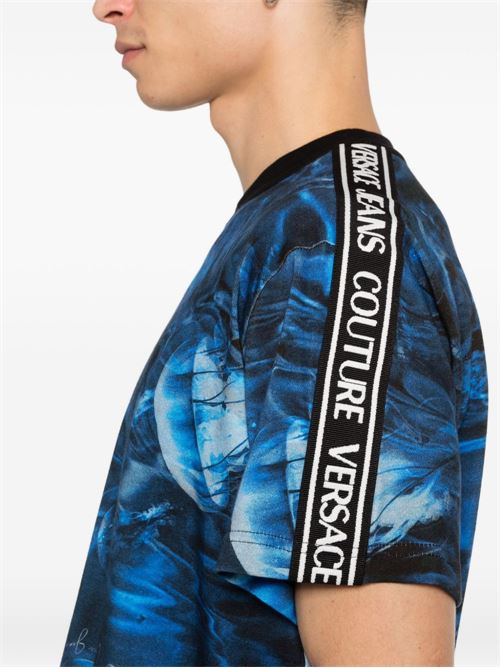 T-shirt uomo maniche corte con stampa all-over Versace jeans Couture | 80GAH6R2JS537214